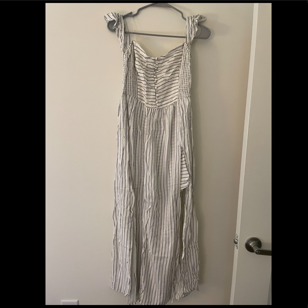 Lush white pinstripe jumpsuit, size extra large